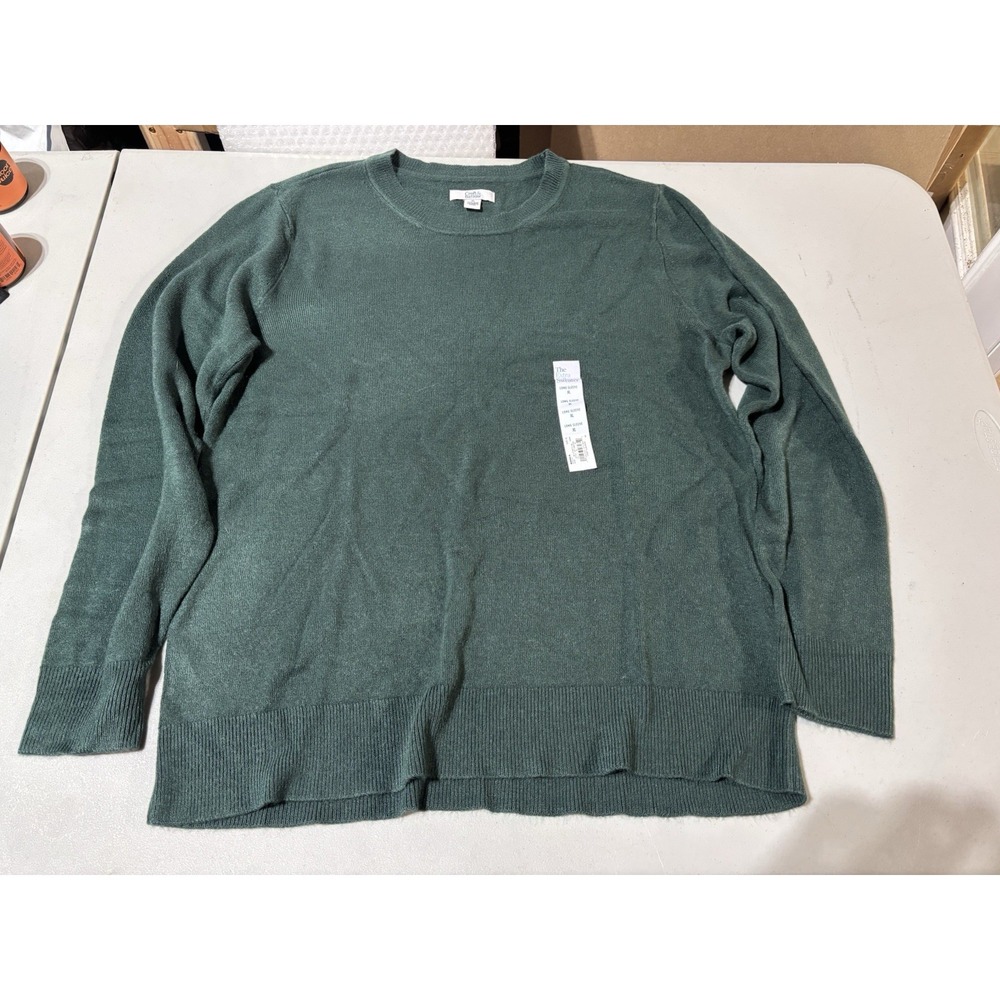 Croft & Barrow Pullover Sweater Mens XL Green Crew Neck Easy Care Lightweight